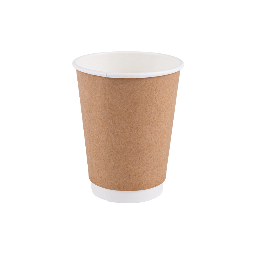 8oz Double-Wall Kraft Paper Cup na may Home-Compostable Plastic-Free Coating at Thermal Insulation