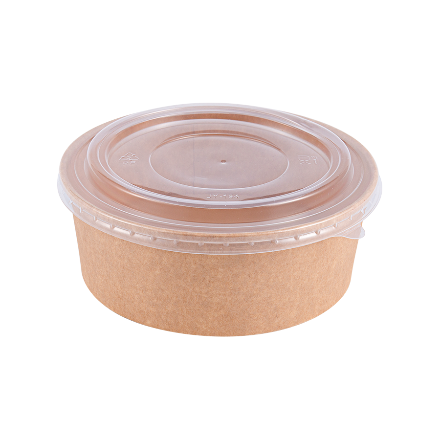 500ml Grease-Resistant Kraft Round Paper Bowl na may 150mm Opening Diameter